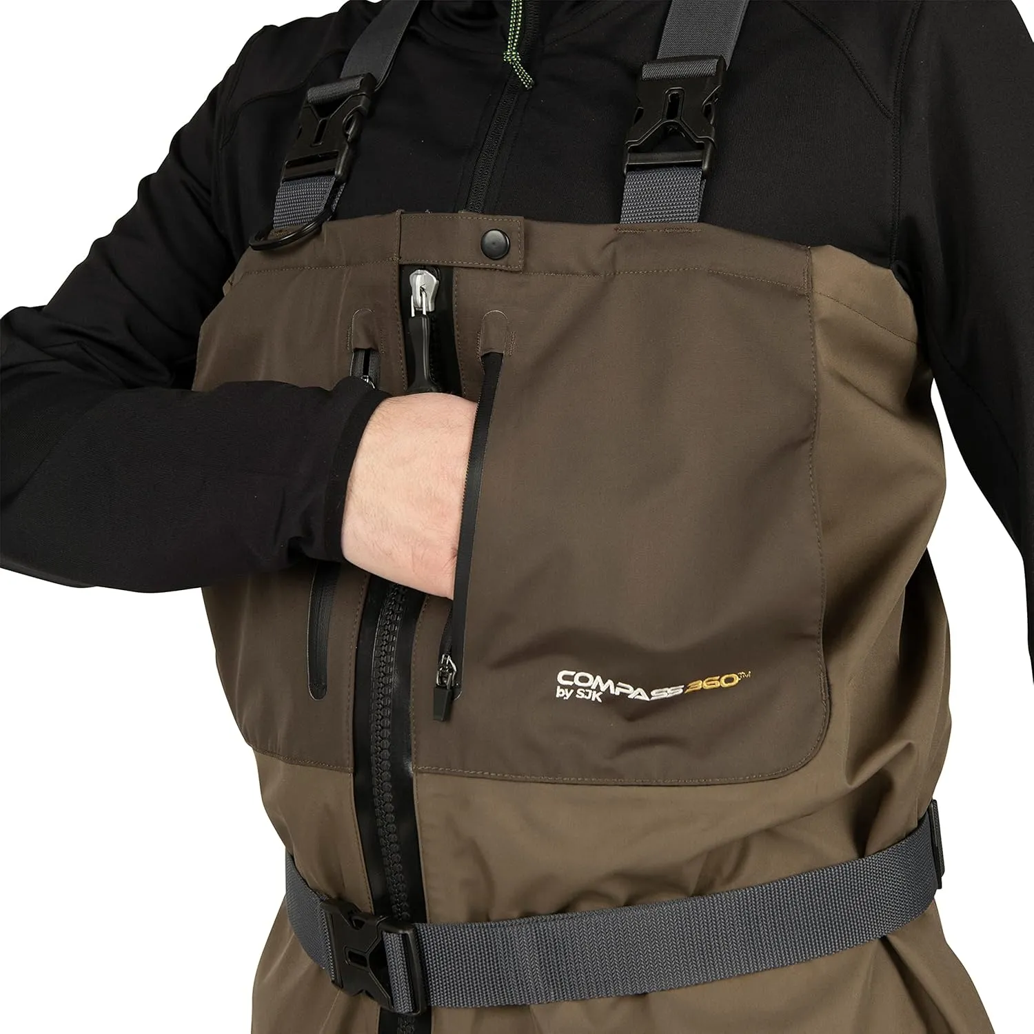 Compass 360 by SJK Deadfall-Z Stout Zippered STFT Wader Waterproof Fishing, Bootfoot, Lightweight Men & Women Breathable