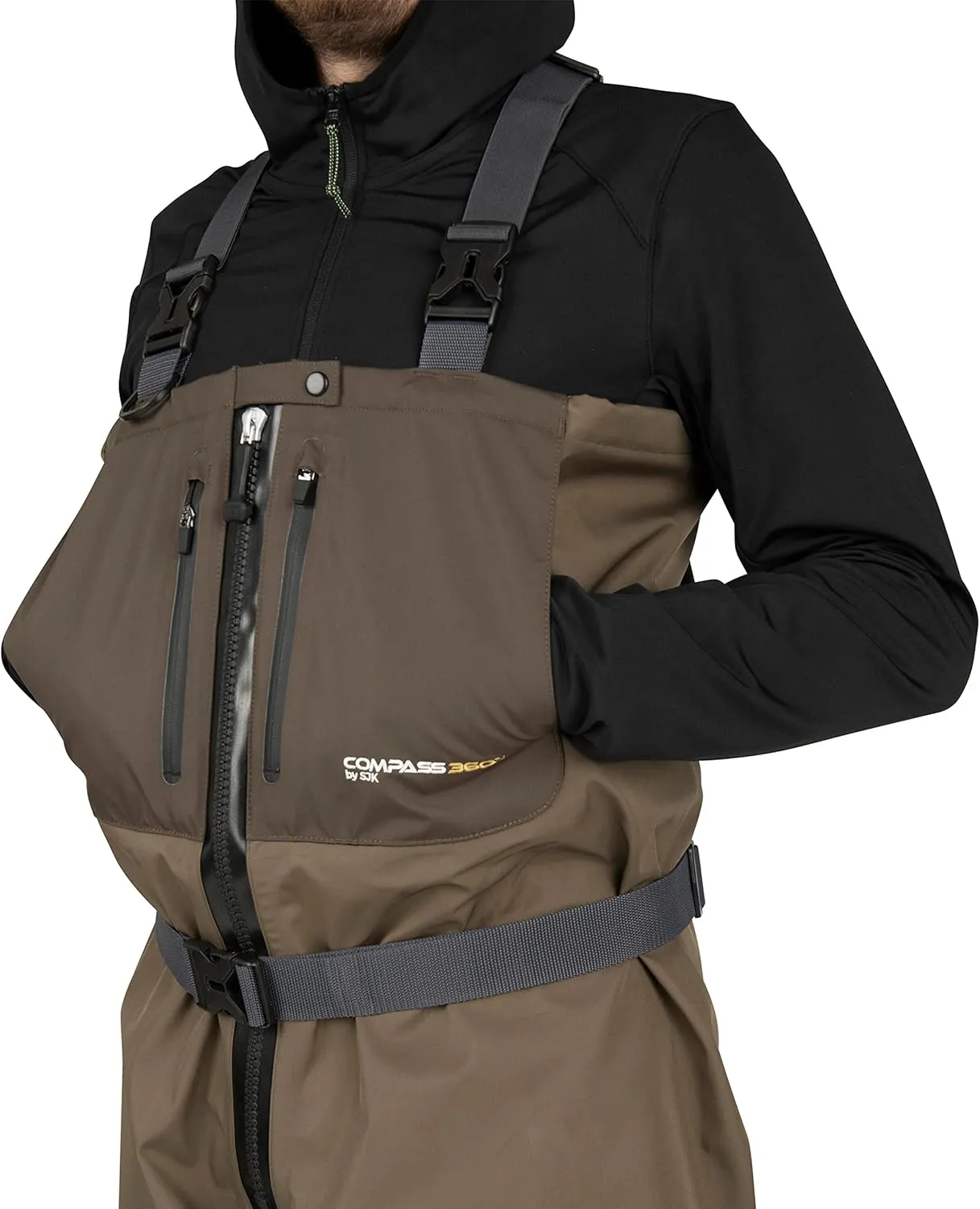 Compass 360 by SJK Deadfall-Z Stout Zippered STFT Wader Waterproof Fishing, Bootfoot, Lightweight Men & Women Breathable