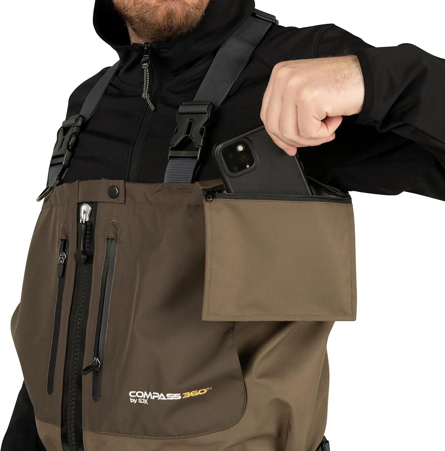 Compass 360 by SJK Deadfall-Z Stout Zippered STFT Wader Waterproof Fishing, Bootfoot, Lightweight Men & Women Breathable