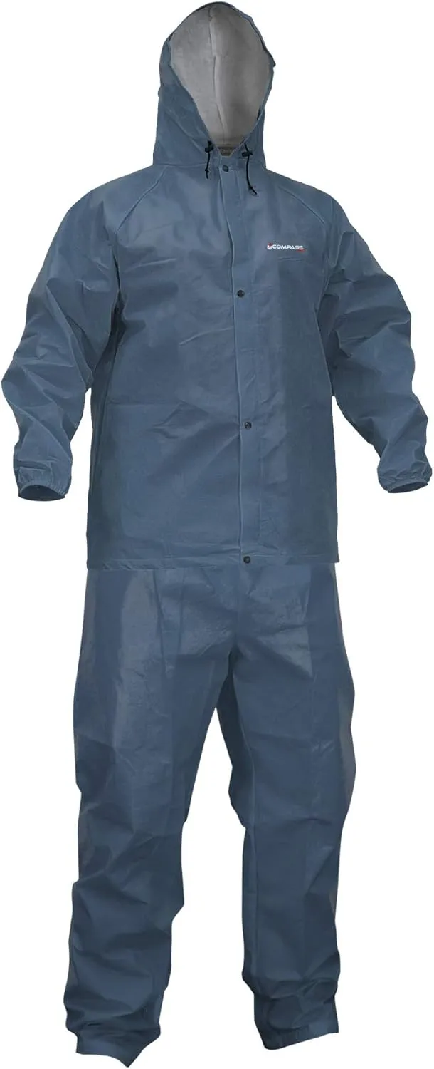 Compass 360 Sport-Lite Adjustable Hood Lightweight Waterproof Rain Suit with Storage Bag for Men