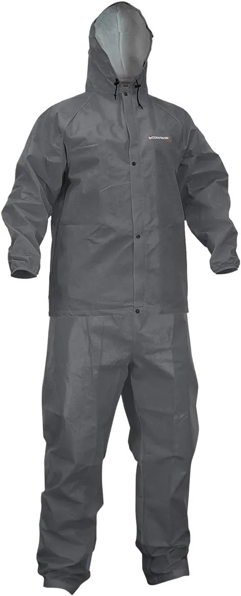 Compass 360 Sport-Lite Adjustable Hood Lightweight Waterproof Rain Suit with Storage Bag for Men