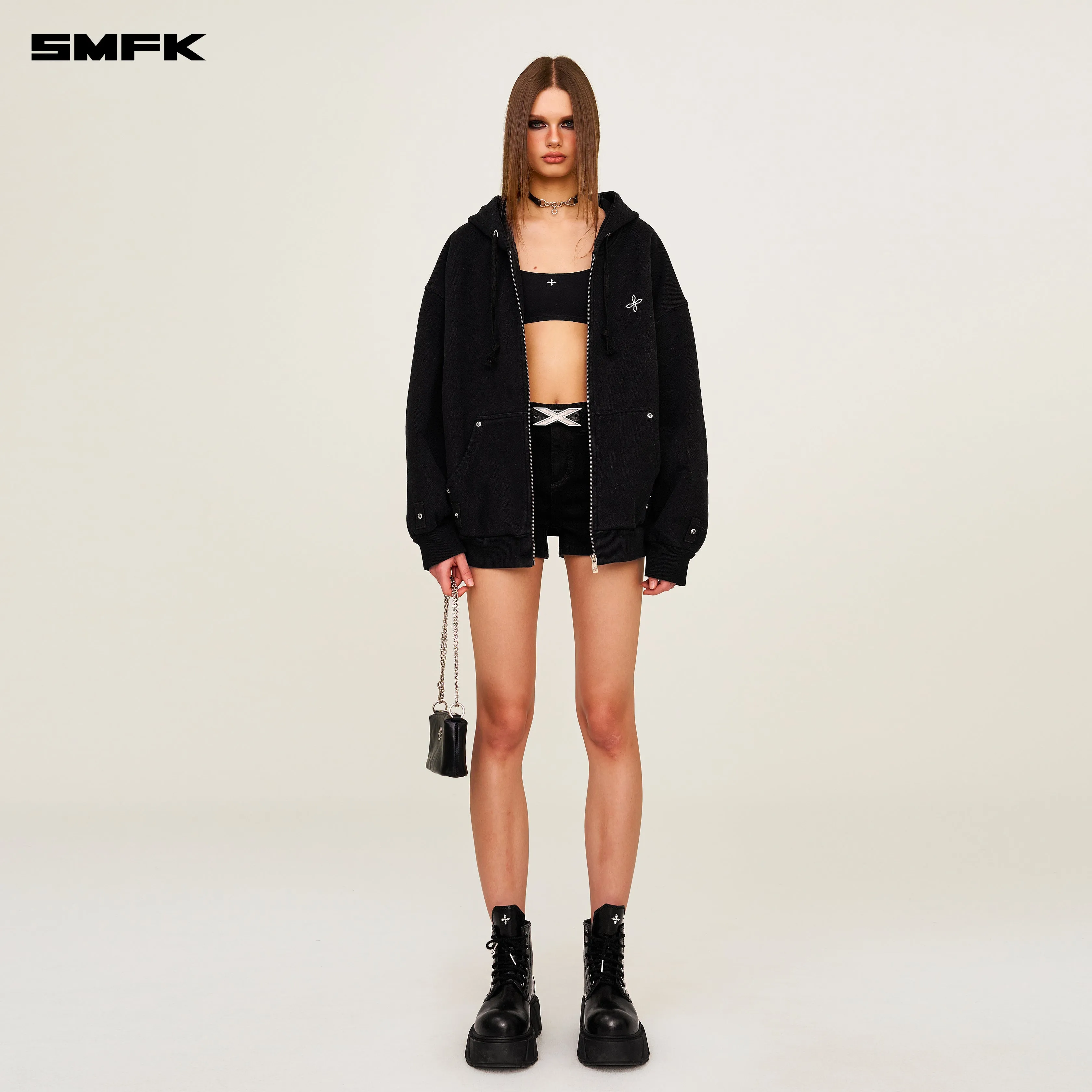 Compass Classic Cross Hoodie Black Jacket