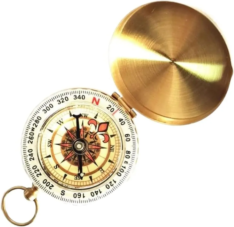 Compass Compass Hiking Survival Camping Hiking Pocket Brass Golden Compass Portable Compass Navigation for Outdoor Activities