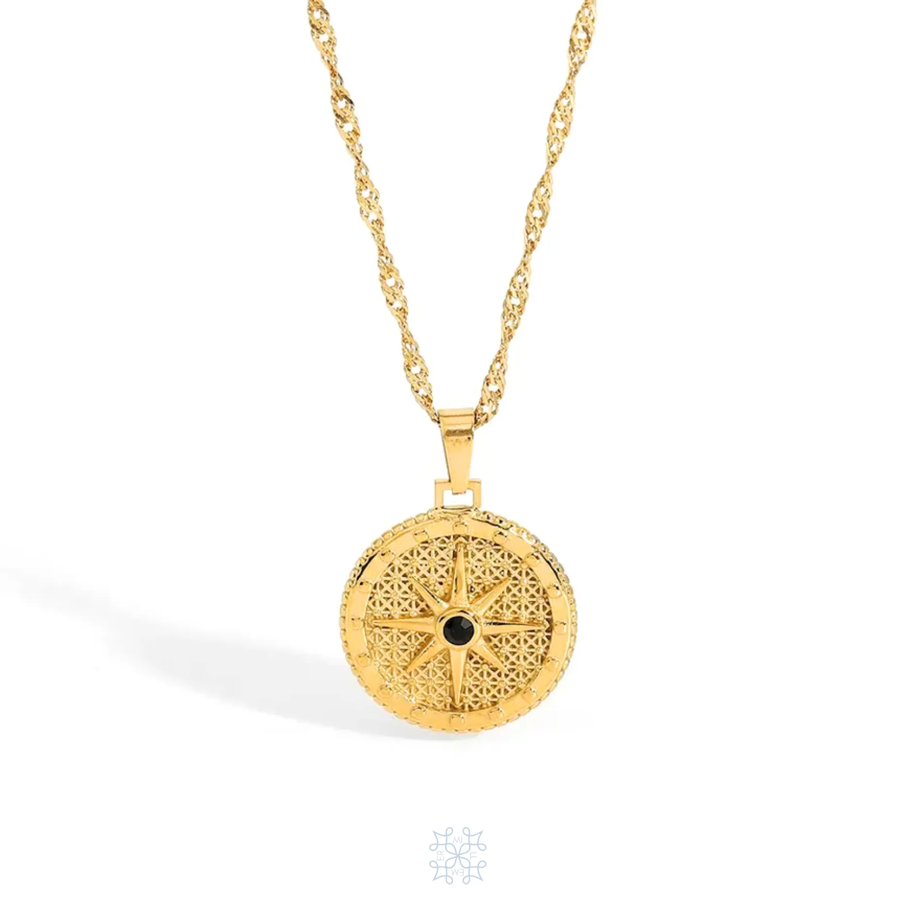 COMPASS Pendant Gold Necklace