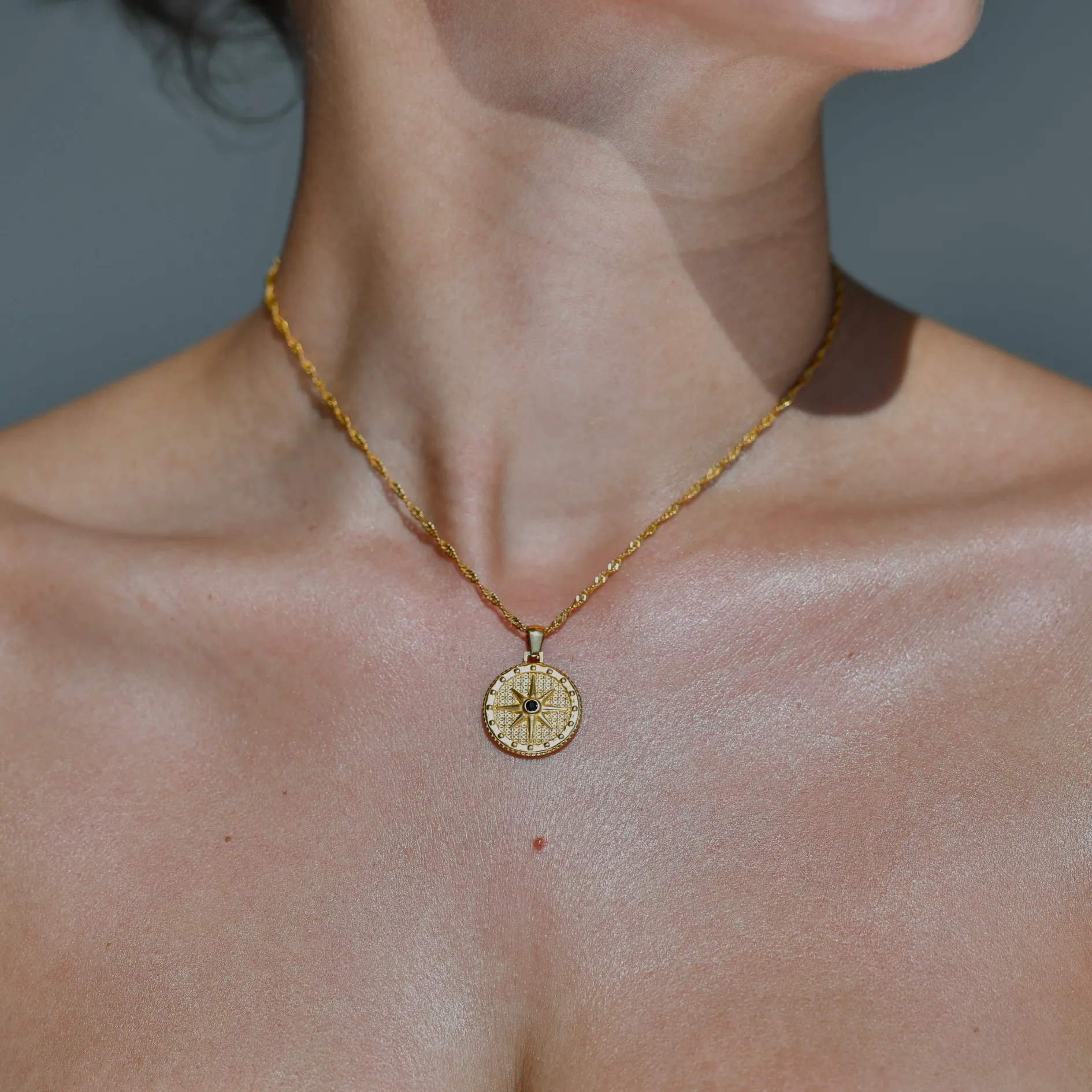 COMPASS Pendant Gold Necklace