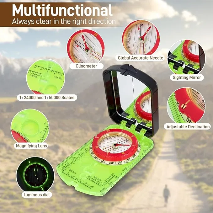 Compass, Sportneer Compass Hiking Survival Compass with Mirror Orienteering Compass Boy Scout Compass for Kids Gifts Hiking Camping Backpacking Map Navigation