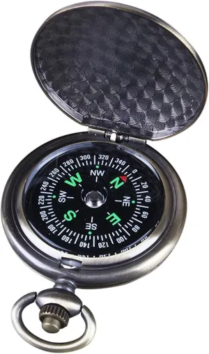 Compass Vintage Zinc Alloy Compass Handheld Pointer Type Pocket Watch Design Outdoor Hiking Navigation Kid Gift
