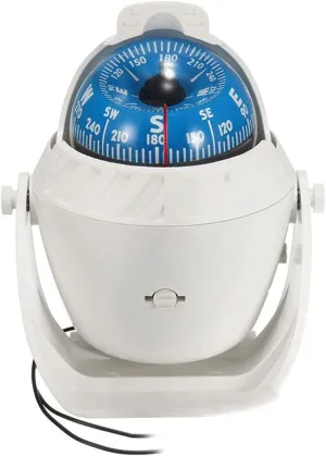 Compass Waterproof Sea Pivoting Marine Compass with Electronic LED Light Boat Compass for Marine Navigation Positioning Compass (White)