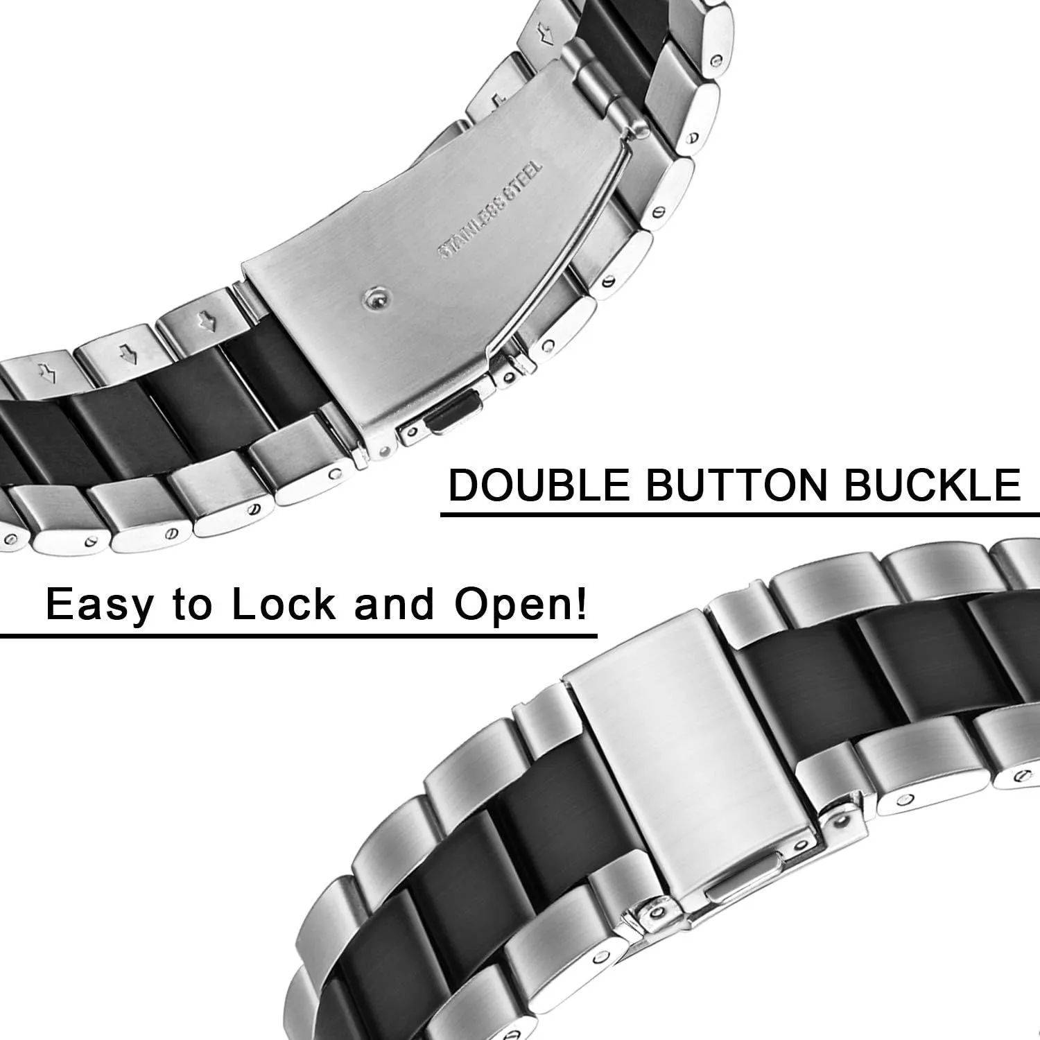 Compatible for Garmin Venu 3S Band, 18mm Stainless Steel Metal Replacement Straps Compatible for Garmin Venu 3S 41mm / Forerunner 265S Smartwatch