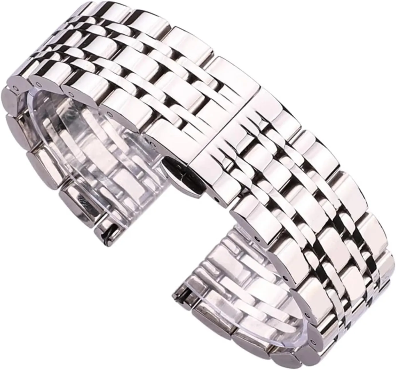 CongYi Polished Stainless Steel Watchband 18mm 20mm 22mm 24mm Men's Metal Watch Strap Bracelet Style Clock Accessories