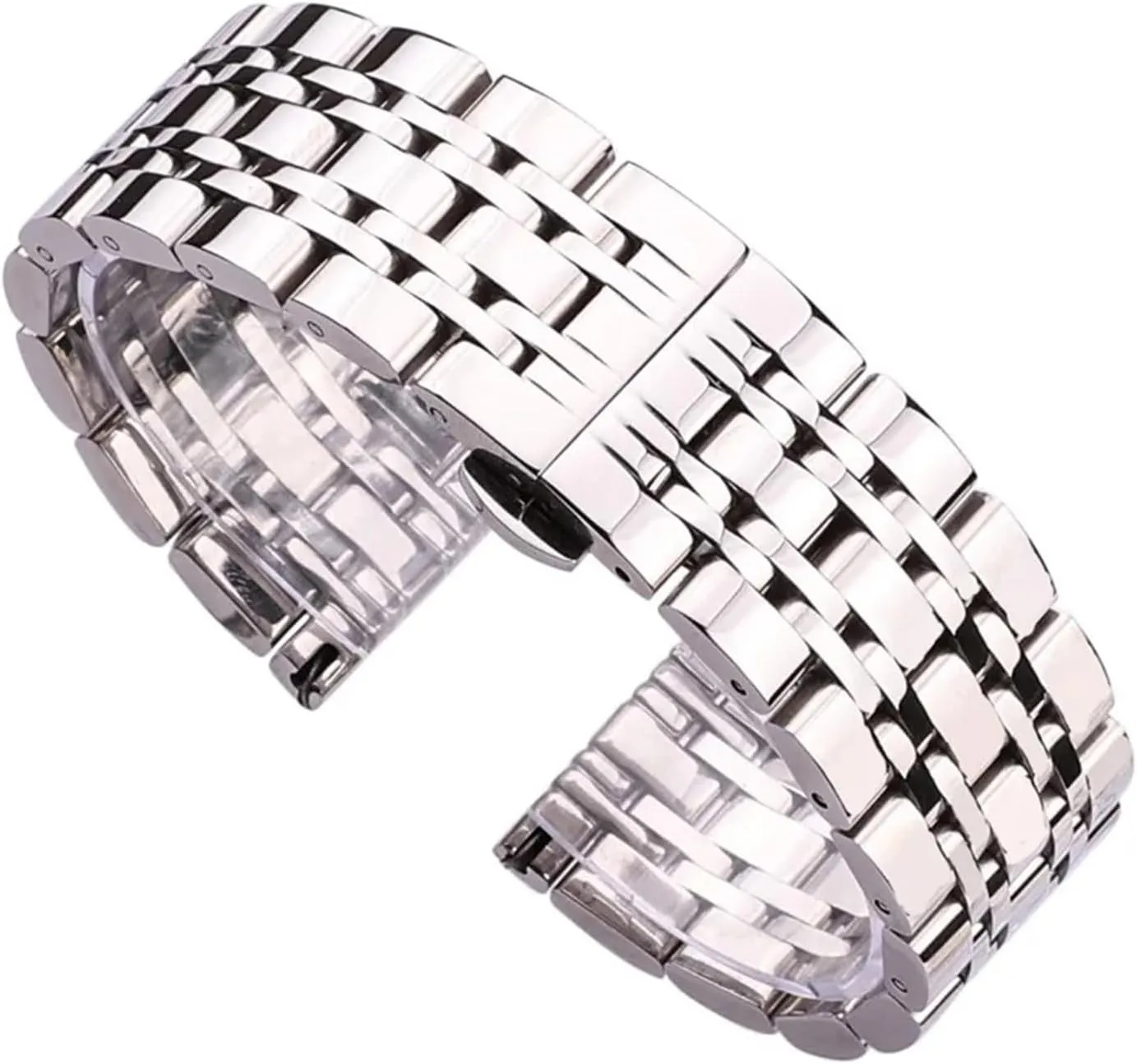 CongYi Polished Stainless Steel Watchband 18mm 20mm 22mm 24mm Men's Metal Watch Strap Bracelet Style Clock Accessories