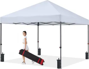 COOSHADE Easy Pop Up Canopy Tent 8X8Ft(White)