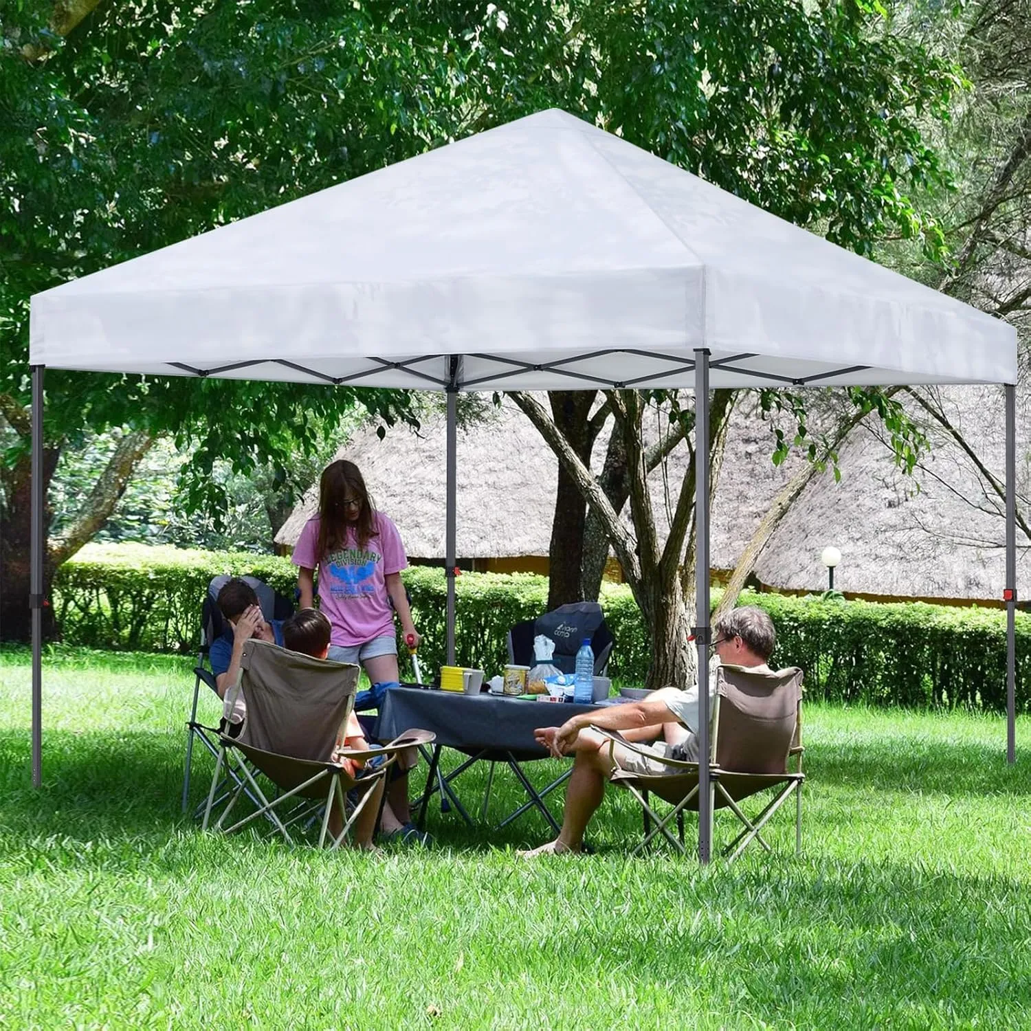 COOSHADE Easy Pop Up Canopy Tent 8X8Ft(White)