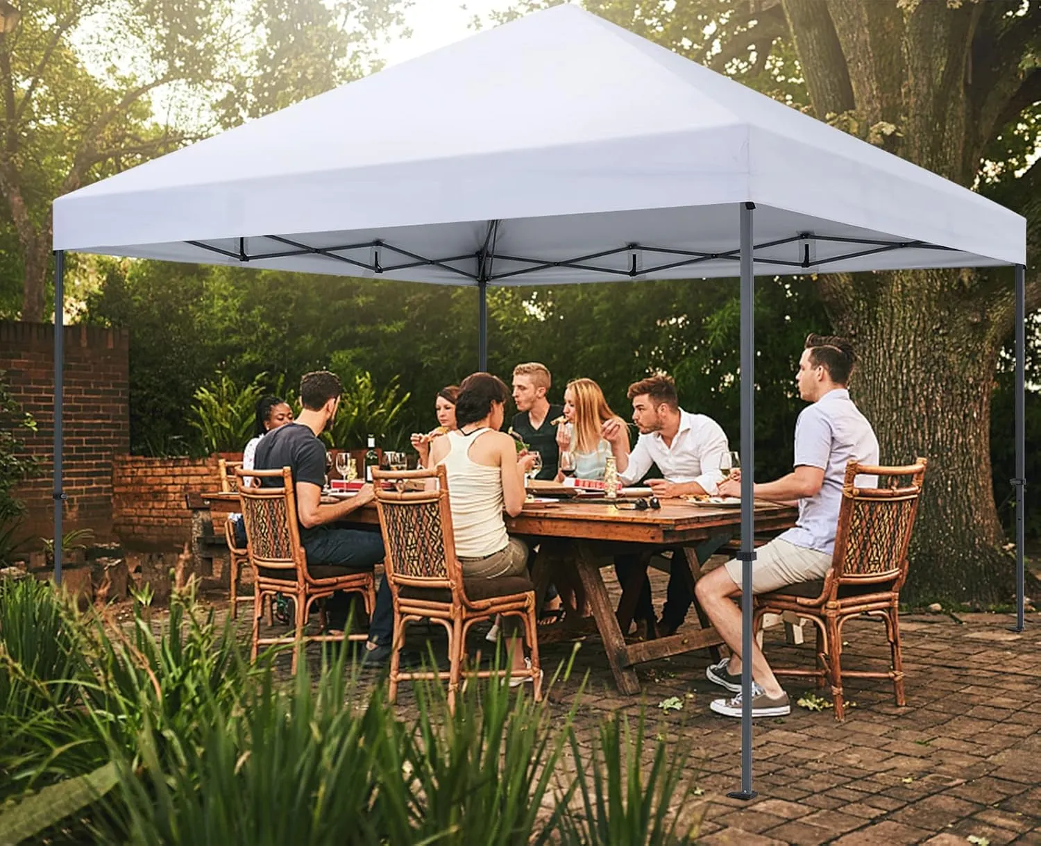 COOSHADE Easy Pop Up Canopy Tent 8X8Ft(White)