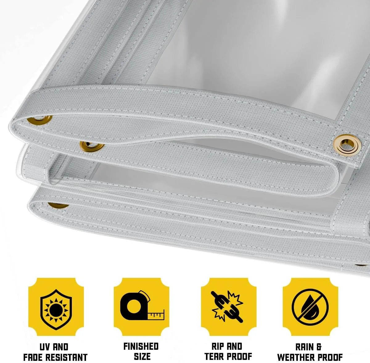 Core Tarps 30 Mil Extreme Heavy Duty Clear Tarp with Gromments - 8x20ft Super Clear Tarps Heavy Duty Waterproof Vinyl Tarpaulin, Transparent Tarp for Outdoor, Camping & Construction, Clear