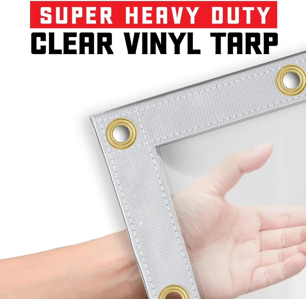 Core Tarps 30 Mil Extreme Heavy Duty Clear Tarp with Gromments - 8x20ft Super Clear Tarps Heavy Duty Waterproof Vinyl Tarpaulin, Transparent Tarp for Outdoor, Camping & Construction, Clear