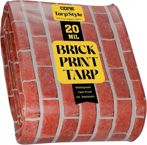 Core Tarps Extreme Heavy Duty 20 Mil Tarp Cover, Waterproof, UV Resistant, Rip and Tear Proof, Poly Tarpaulin with Reinforced Edges for Roof, Camping, Patio, Pool, Boat (Bricks/Black 40′ X 60′)