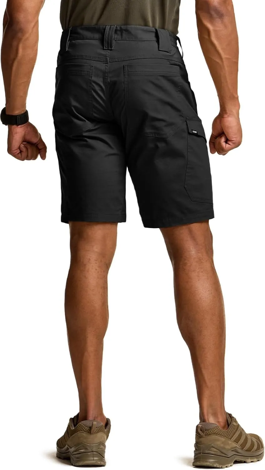 CQR Men's Flex Casual Cargo Shorts, Lightweight Water Resistant Golf Shorts, Stretch Tactical Work Shorts with Multi-Pocket