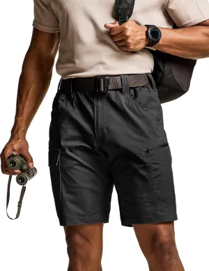 CQR Men's Flex Casual Cargo Shorts, Lightweight Water Resistant Golf Shorts, Stretch Tactical Work Shorts with Multi-Pocket