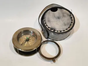 Crafts and Engraving 3" Personalized Nautical Folding Magnifier Compass Direction with Handmade Leather Box | Birthday | Anniversary | Love | Baptism Gift Item