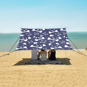 Creative Dog Head Pattern Beach Camping Tent Sun Shelter for Whole Family, Beach Shade Canopy with UPF50  UV Protection,Easy Set Up and Carry,Outdoor Shade for Trips, Fishing, Backyard Fun Picn