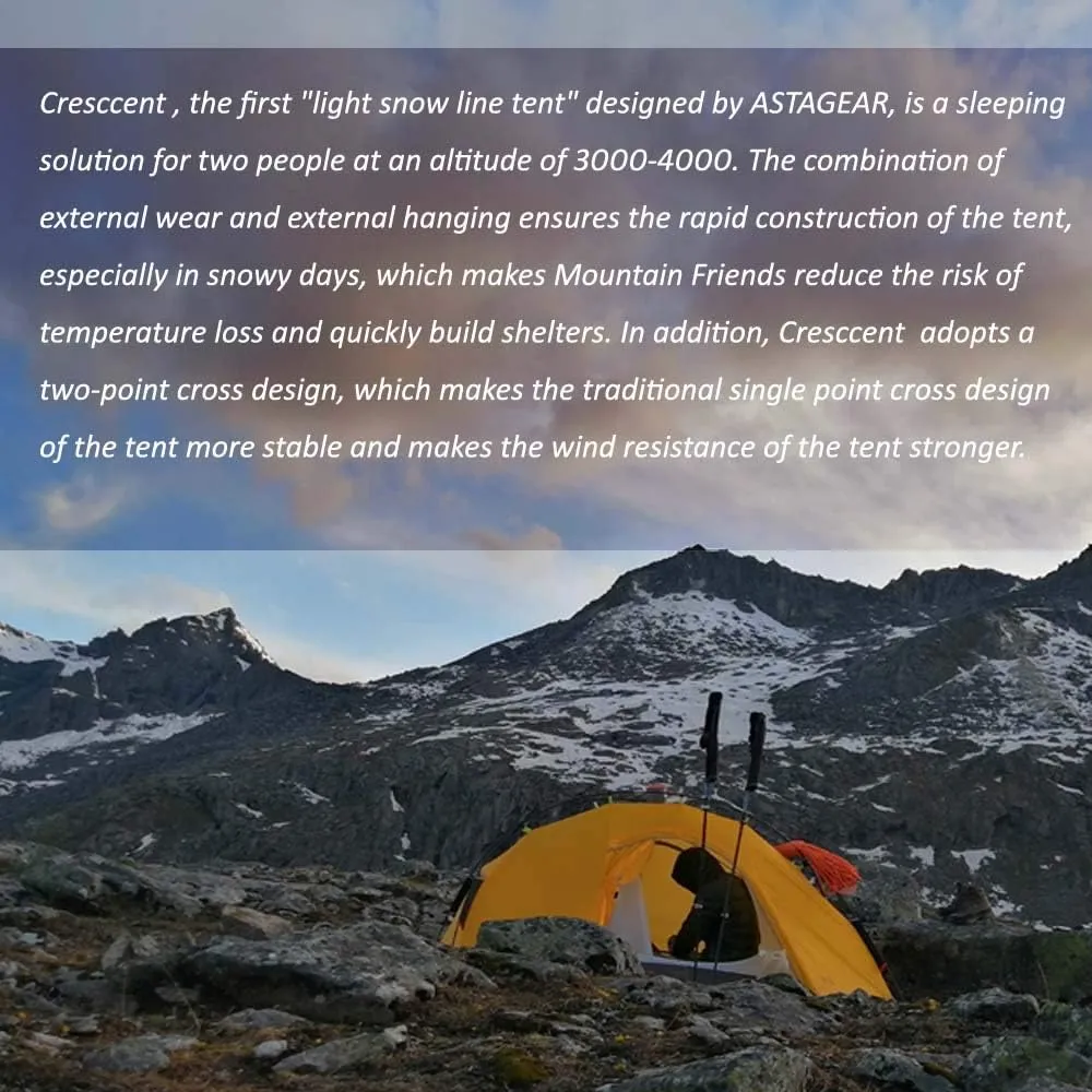 Cresccent 2persons 20D Single Silicon Windproof and Rainproof Snow Mountain pergola Small for Camping hikking sprorts