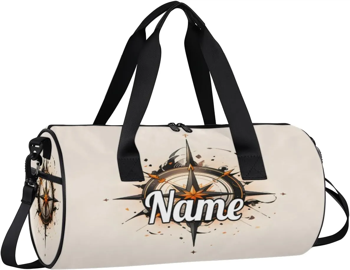 Custom Dance Duffel Bag Sport Backpacks Gyms and Weekend Overnight Travel Duffle Bag Birthday Christmas Halloween Waterproof, Old Compass