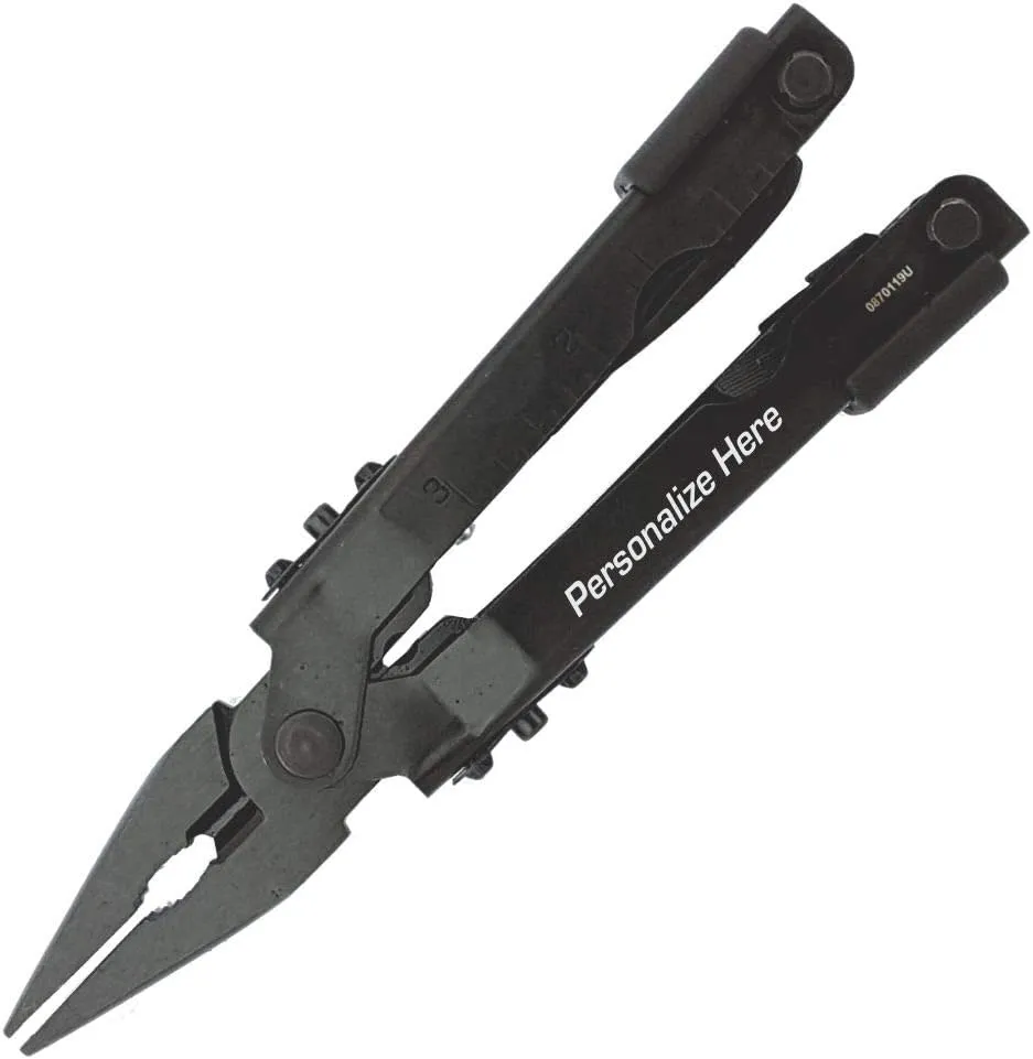 Custom Laser Engraved Gerber 600 Multiplier Multi-Tool - Black Needlenose