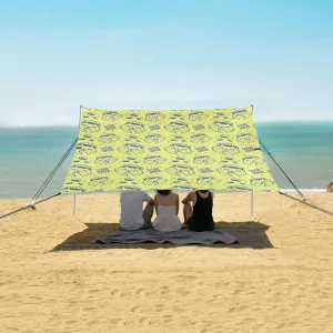 Cute Cat Sushi Lover Beach Camping Tent Sun Shelter for Whole Family, Beach Shade Canopy with UPF50  UV Protection,Easy Set Up and Carry,Outdoor Shade for Trips, Fishing, Backyard Fun Picnics