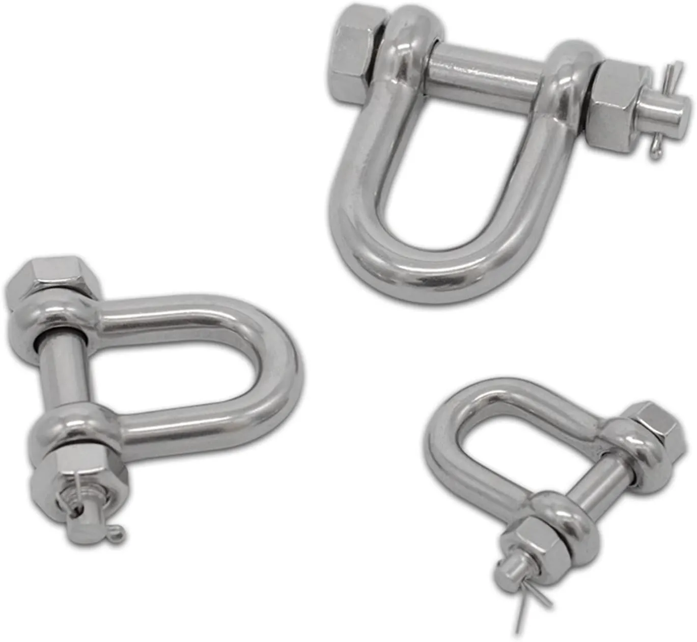 d Ring, Stainless Shackle,Small Shackle,5pcs/10pcs 304 Stainless Steel M6/8/10/12 DEE Shackle Pin Nut Safty Pin Steel Buckle Bolt Anchor Safty Shackle Outdoor Tools(M10 X 5pcs)