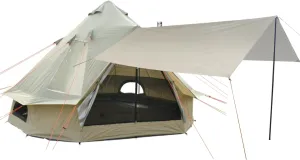 DANCHEL Outdoor B2I 4 Season Inflatable Glamping Tent with Waterproof Tent Tarp, Portable Yurt Tent with Stove Jack No Center Pole, 3m