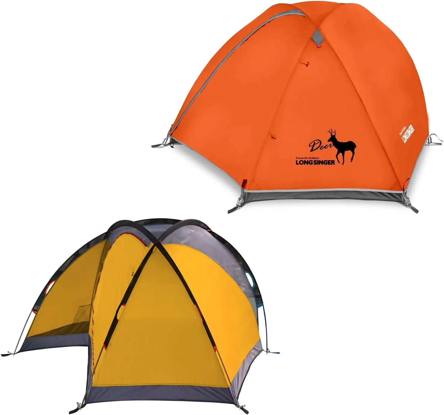 Deer Series Lightweight Backpacking Tent, Waterproof 2 Person 3 Person Tent, Double Layer Easy Set up Ultralight Two Person Tent