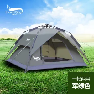 DesertFox Outdoor high-quality tents 3-4 people automatic tents double rainproof man camping tents multi-functional tents