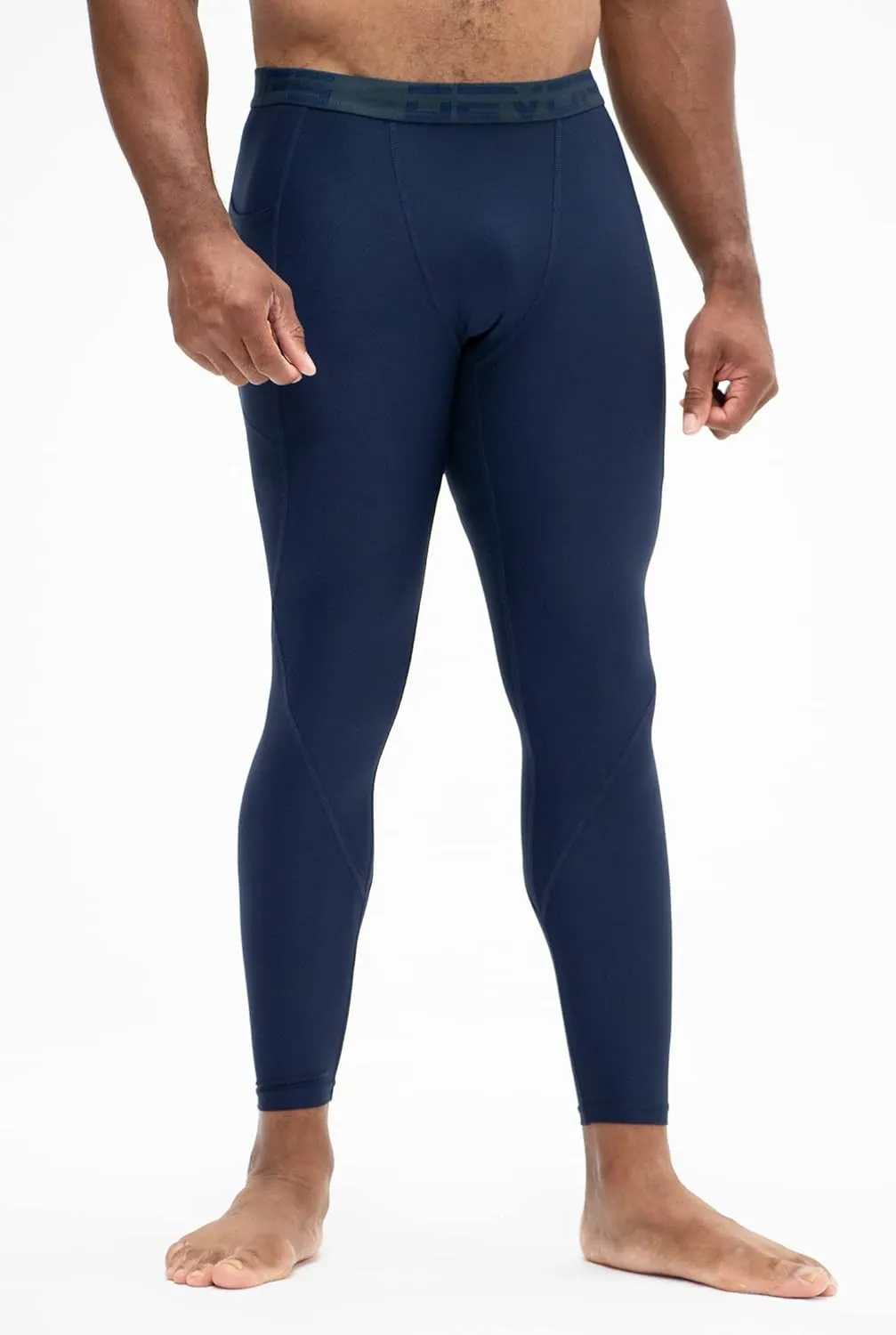 DEVOPS 2 or 3 Pack Men's Compression Pants Athletic Leggings with Pocket/Non-Pocket