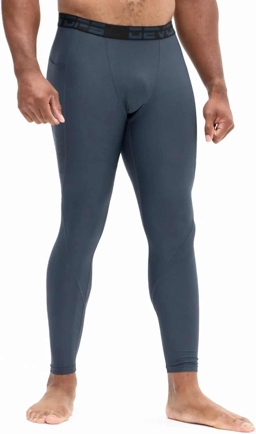 DEVOPS 2 or 3 Pack Men's Compression Pants Athletic Leggings with Pocket/Non-Pocket