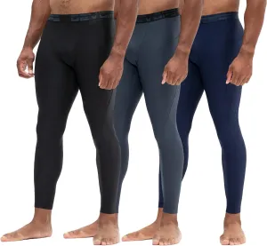 DEVOPS 2 or 3 Pack Men's Compression Pants Athletic Leggings with Pocket/Non-Pocket