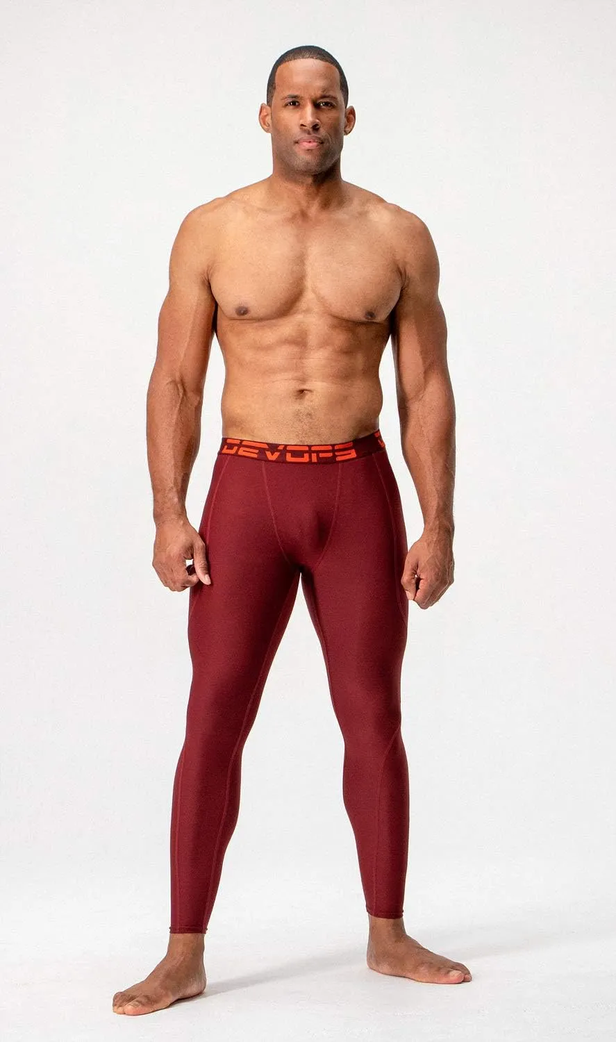DEVOPS 2 or 3 Pack Men's Compression Pants Athletic Leggings with Pocket/Non-Pocket