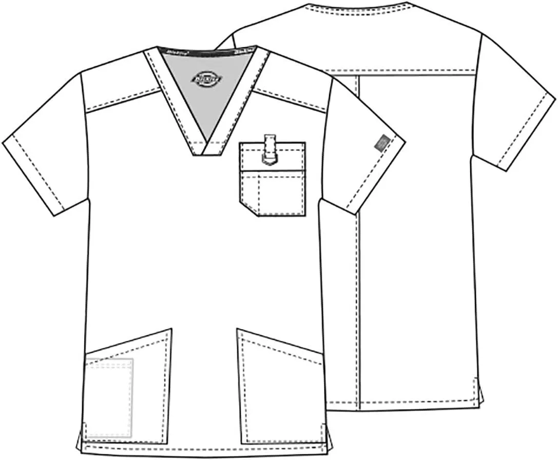 Dickies EDS Signature Scrubs for Men, Multi-Pocket V-Neck Scrub Top in Soft Brushed Poplin 81906