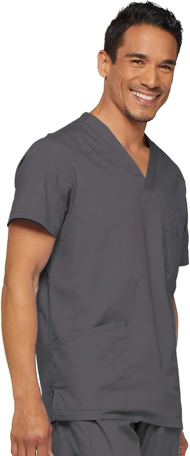 Dickies EDS Signature Scrubs for Men, Multi-Pocket V-Neck Scrub Top in Soft Brushed Poplin 81906