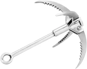 Dioche Grappling Hook, Stainless Steel Folding Grappling Hook Rock Climbing Claw Survival Tool Equipment