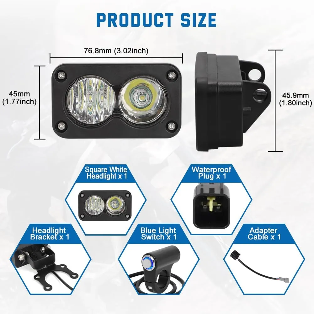 Dirtbike Headlight Kit for Talaria Sting R MX4/Sur-Ron Segway X260 PC Lens Motorcycle Light Bar Led Headlamp