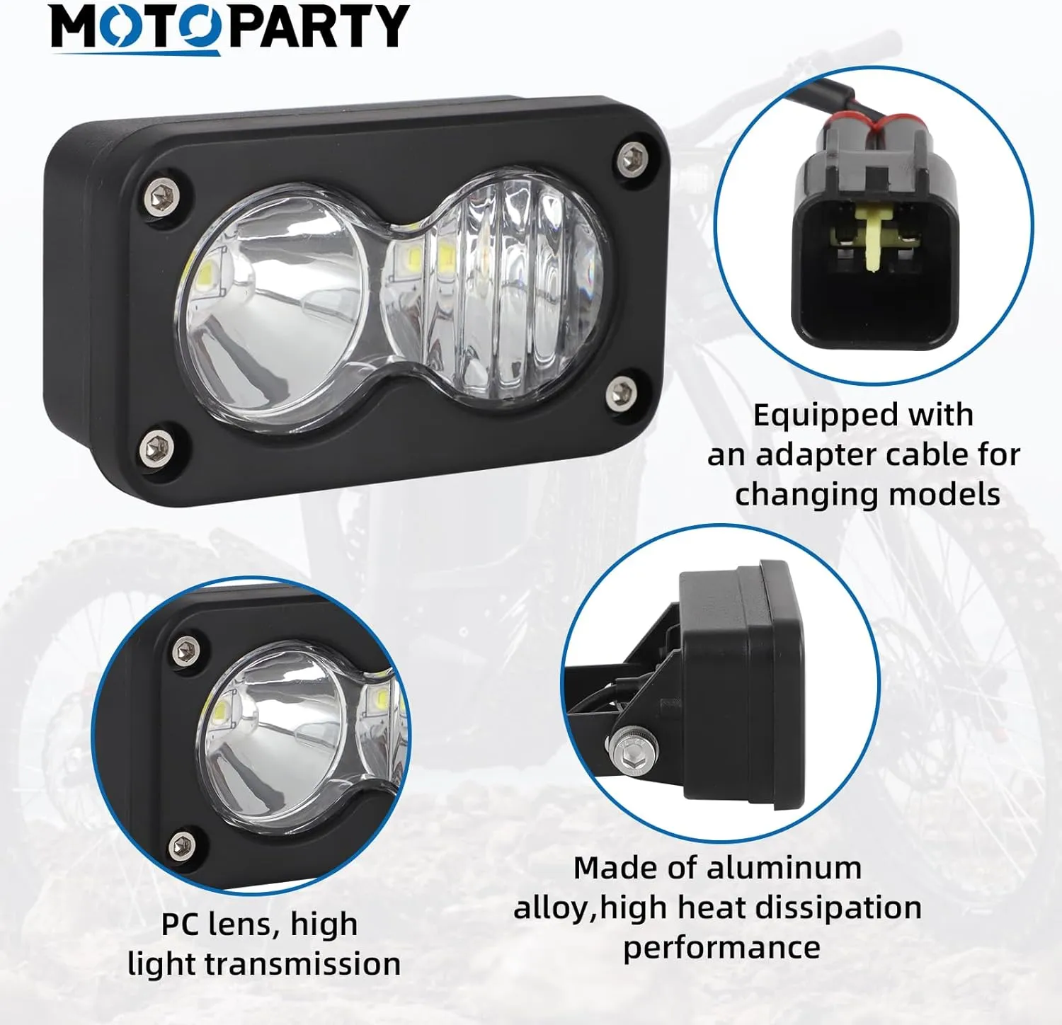 Dirtbike Headlight Kit for Talaria Sting R MX4/Sur-Ron Segway X260 PC Lens Motorcycle Light Bar Led Headlamp
