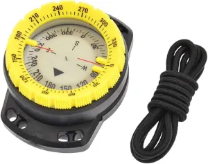 Dive Compass Surfing Luminous Wrist Compass Waterproof Underwater Navigation Compass with Bungee Night Vision Yellow Surfing Compass Underwater Compass Luminous Compass