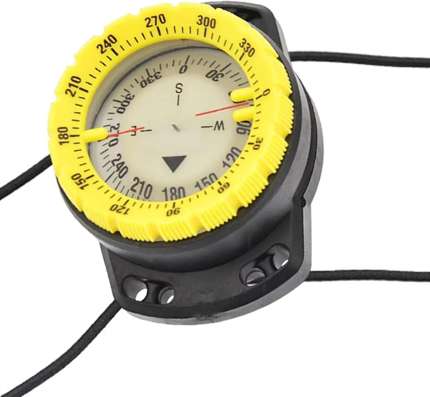 Dive Compass Surfing Luminous Wrist Compass Waterproof Underwater Navigation Compass with Bungee Night Vision Yellow Surfing Compass Underwater Compass Luminous Compass