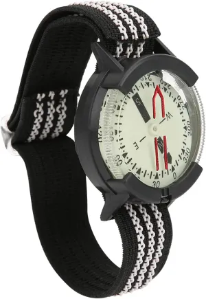 Dive Compass Watch with Rotating Bezel - Glow-in-The-Dark Dial, Sighting Mirror for Underwater Navigation, Waterproof Men's Outdoor Hiking Camping Compass