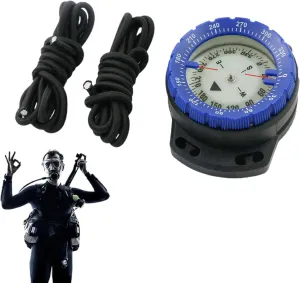 Dive Compass - Water Glow Compass | Underwater Diving Compass with Rope | Adjustable Wristband Compass | Compass with Side Window for Scuba Diving Accessories Water Sports