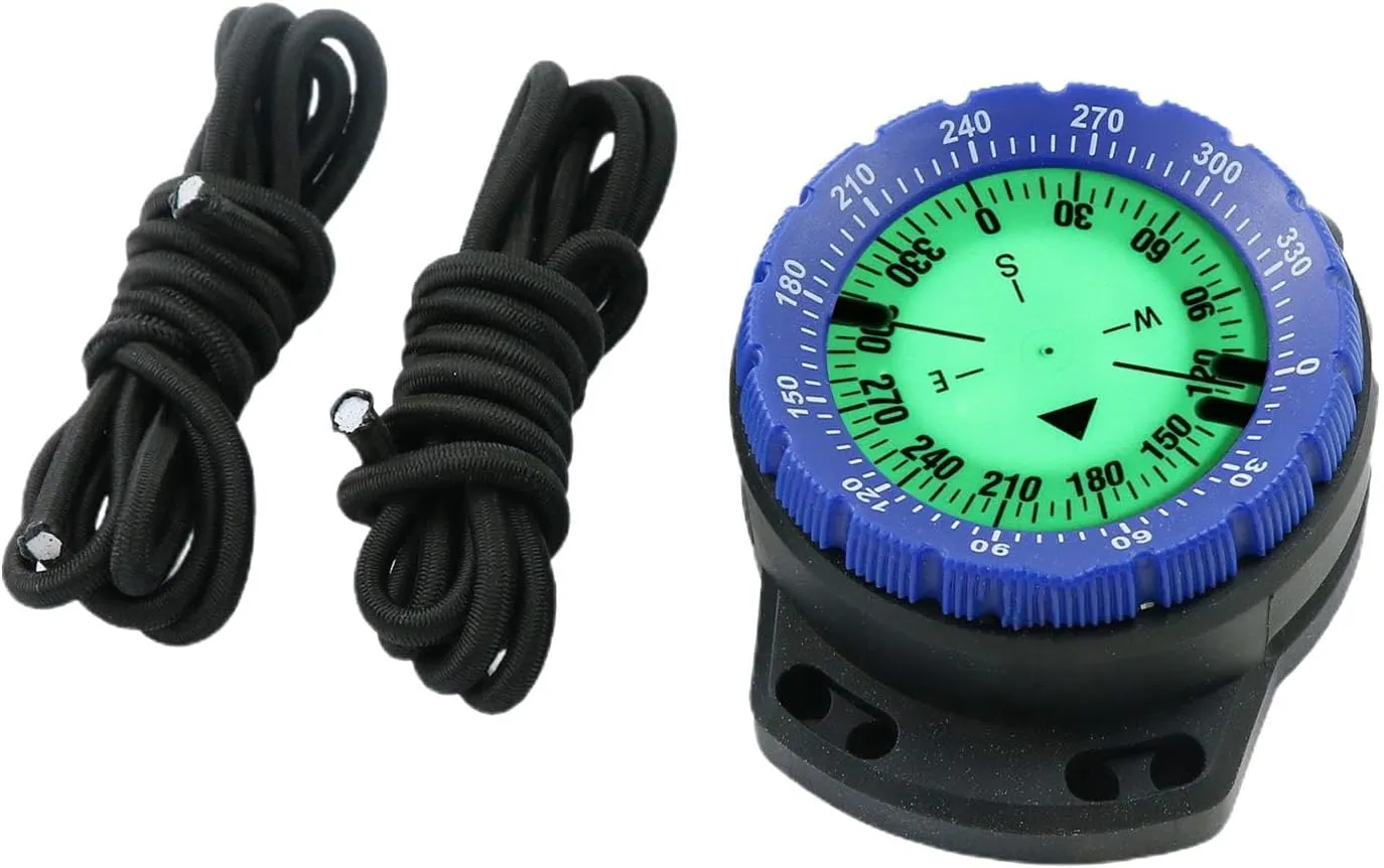 Dive Compass - Water Glow Compass | Underwater Diving Compass with Rope | Adjustable Wristband Compass | Compass with Side Window for Scuba Diving Accessories Water Sports