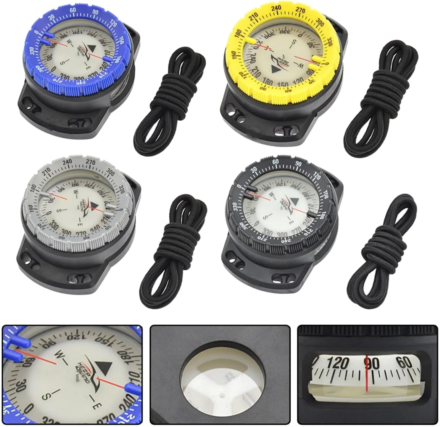 Diving Compass, Waterproof Compass, Scuba Diving Navigation Compass, Lightweight Portable Module Gauge, Waterproof, 8.2 x 6.2 x 3.5 cm/1177