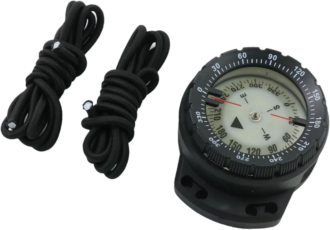 Diving Compass Waterproof Lightweight Tool with Elastic Ropes Outdoor Camping Compass for Scuba Hiking Sailing Outdoor Sports