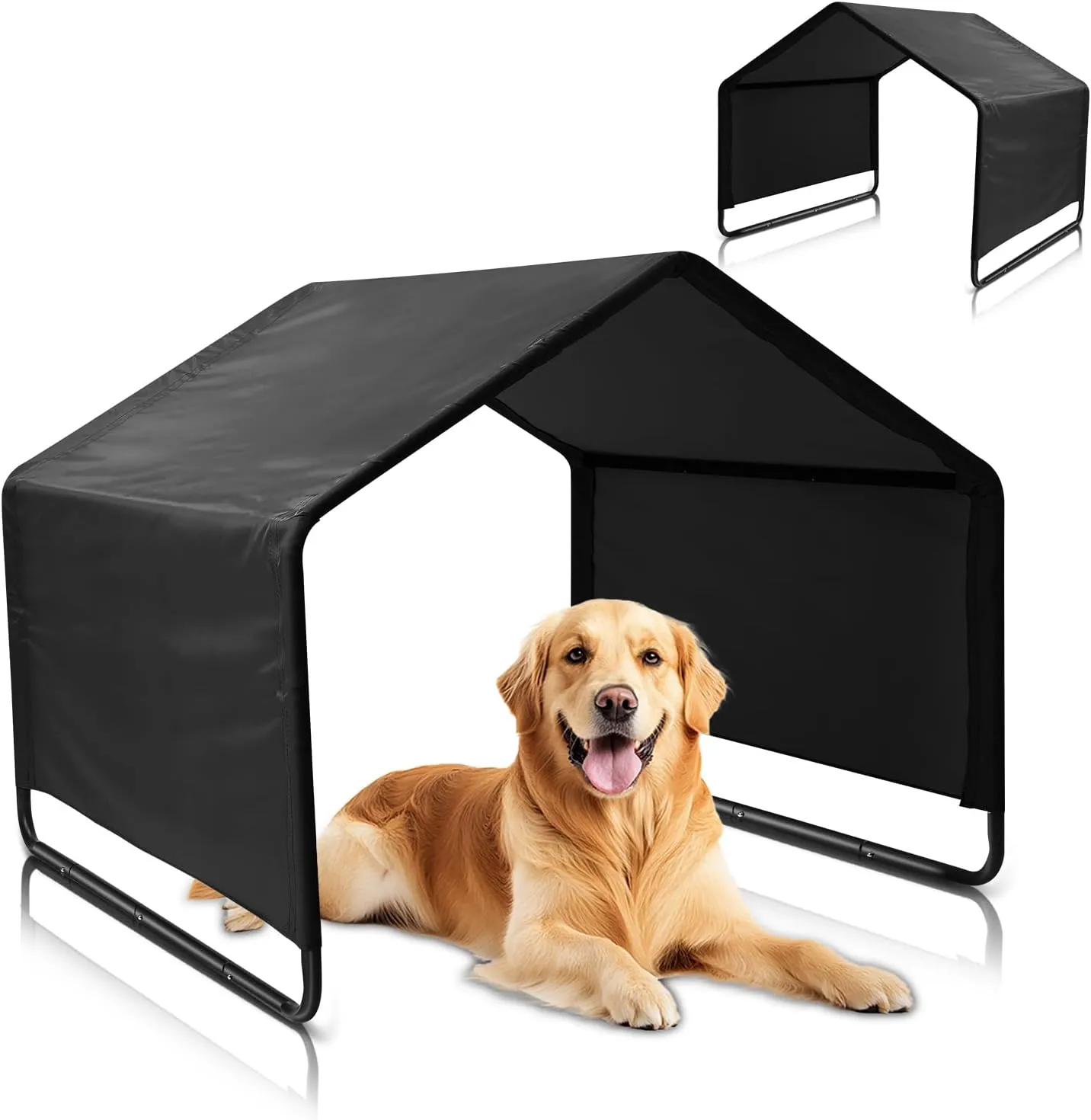 Dog Tent, Sun Protection Windproof Pet Tent for Dogs, Dog Shade Shelter, 49x49x43in Outdoor Dogs Shade Canopy Camping Tent for Pets, Cats, Livestock (Black, 49x49x43in)